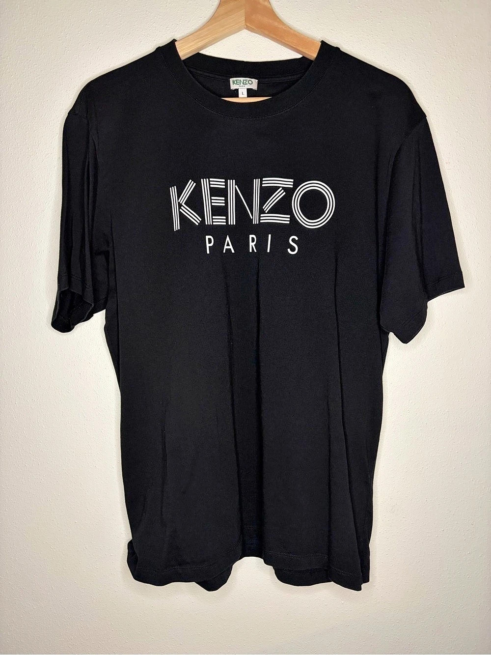Kenzo Paris Emblem T-Shirt Logo Tee Black Large